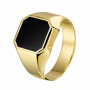 14 krt zegelring onyx - 16487