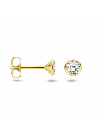 14 krt oorknoppen zirkonia - 17263 14 krt oorknoppen zirkonia - 17263