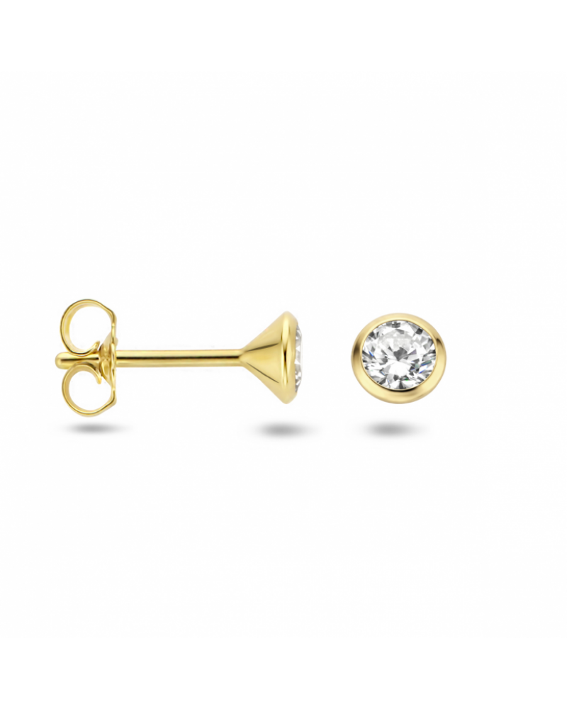 14 krt oorknoppen zirkonia - 17263 14 krt oorknoppen zirkonia - 17263