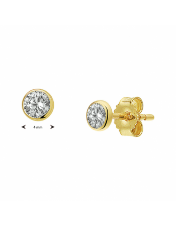 14 krt oorknoppen zirkonia - 17263 14 krt oorknoppen zirkonia - 17263