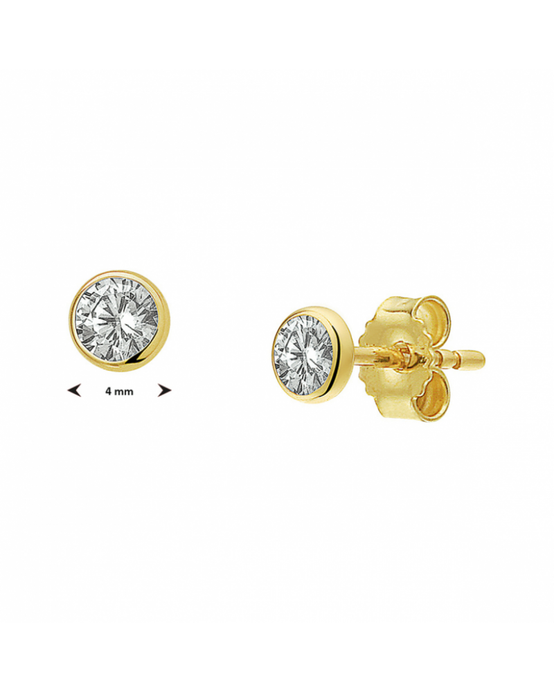 14 krt oorknoppen zirkonia - 17263 14 krt oorknoppen zirkonia - 17263
