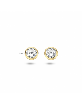 14 krt oorknoppen zirkonia - 17263 14 krt oorknoppen zirkonia - 17263
