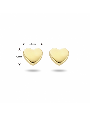 14 krt oorknoppen hart - 17084 14 krt oorknoppen hart - 17084