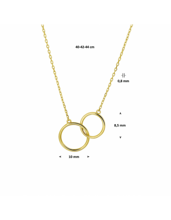 14 krt collier rondjes 0,8 mm 40 + 4 cm - 17072 14 krt collier rondjes 0,8 mm 40 + 4 cm - 17072