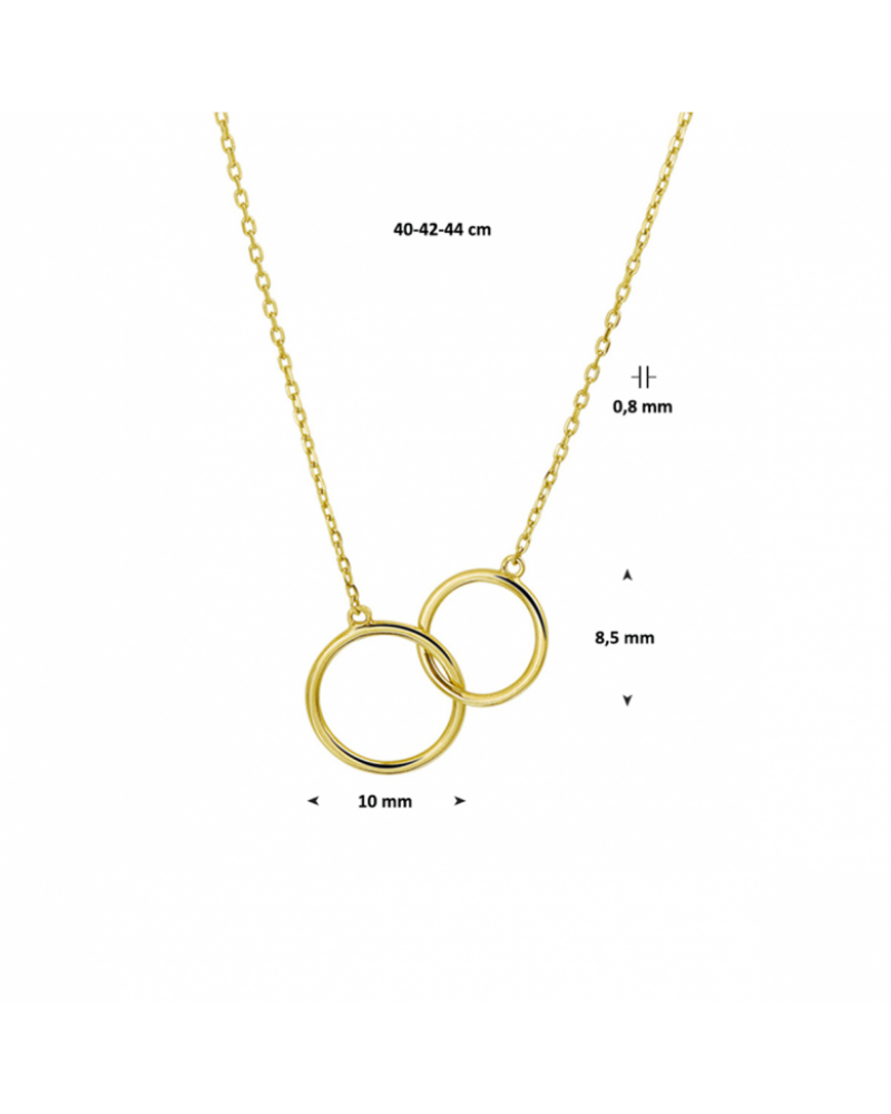 14 krt collier rondjes 0,8 mm 40 + 4 cm - 17072 14 krt collier rondjes 0,8 mm 40 + 4 cm - 17072