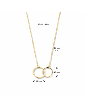 14 krt collier rondjes 0,8 mm 40 + 4 cm - 17072 14 krt collier rondjes 0,8 mm 40 + 4 cm - 17072