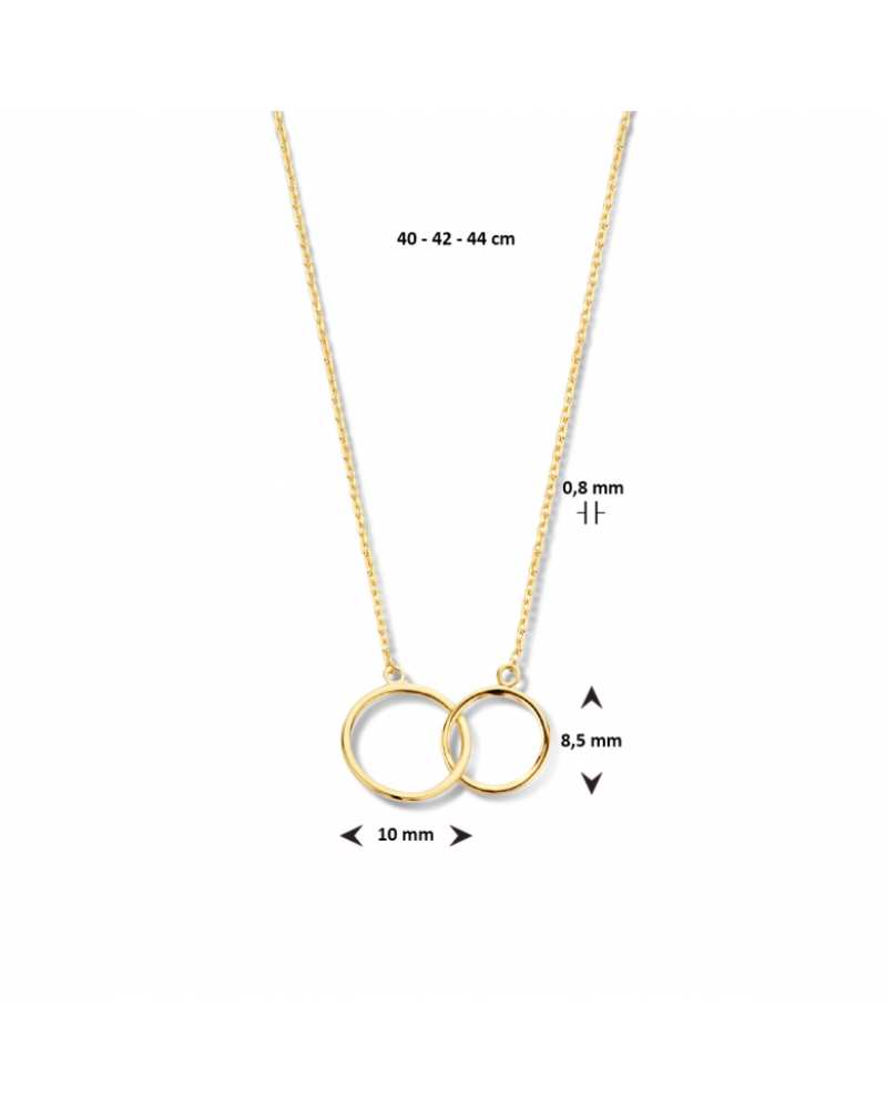 14 krt collier rondjes 0,8 mm 40 + 4 cm - 17072 14 krt collier rondjes 0,8 mm 40 + 4 cm - 17072