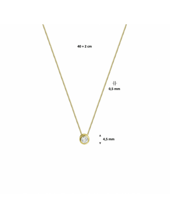 14 krt collier zirkonia 0,5 mm 40 + 2 cm - 17067 14 krt collier zirkonia 0,5 mm 40 + 2 cm - 17067