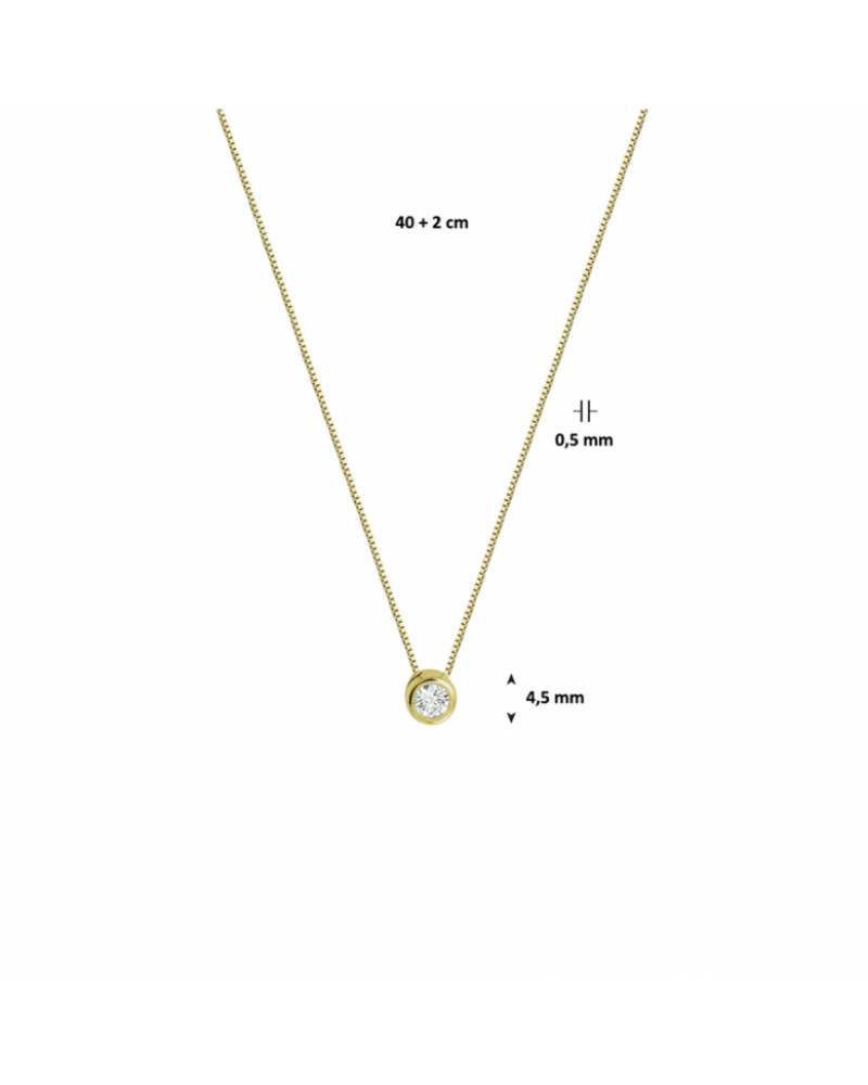 14 krt collier zirkonia 0,5 mm 40 + 2 cm - 17067 14 krt collier zirkonia 0,5 mm 40 + 2 cm - 17067
