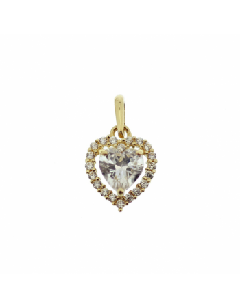 14 krt hanger hart zirkonia - 17190