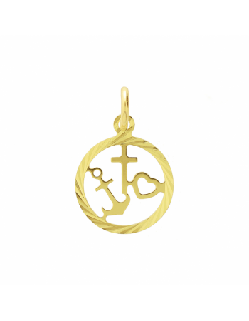 14 krt hanger geloof, hoop en liefde gediamanteerd - 17158