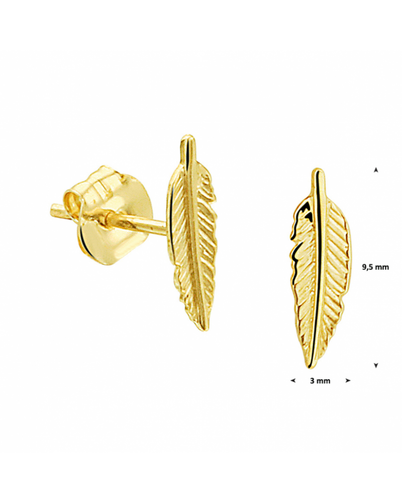 14 krt oorknoppen veer - 17109 14 krt oorknoppen veer - 17109