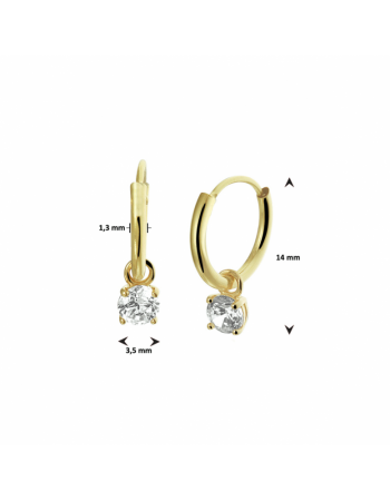 14 krt oorringen met hangers zirkonia - 17123 14 krt oorringen met hangers zirkonia - 17123