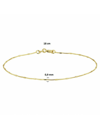 14krt armband venetiaans en staafjes 0,9 mm 18 cm - 17033 14krt armband venetiaans en staafjes 0,9 mm 18 cm - 17033