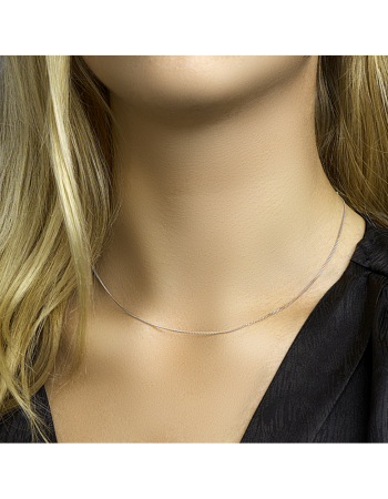 collier gourmette 4-zijdes geslepen 1,2 mm Karabijnslotje - 16923