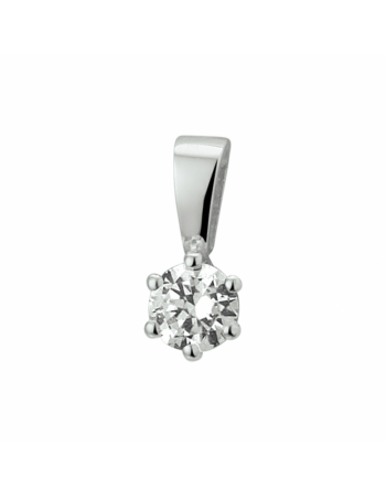 Witgouden hanger zirkonia - 16225