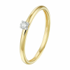 14 krt geelgouden ring diamant 0.09ct h si - 17266