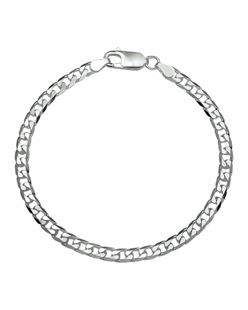 Zilverencollier geslepen gourmette 4,0 mm - 15510 Zilverencollier geslepen gourmette 4,0 mm - 15510
