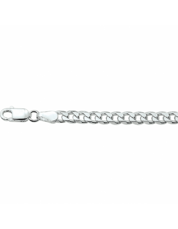 Zilverencollier geslepen gourmette 4,0 mm - 15510 Zilverencollier geslepen gourmette 4,0 mm - 15510