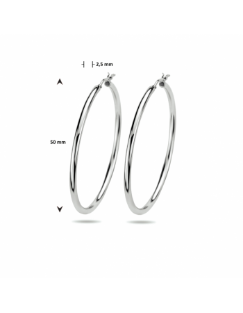 Zilveren oorringen 2,5 mm ronde buis - 15620