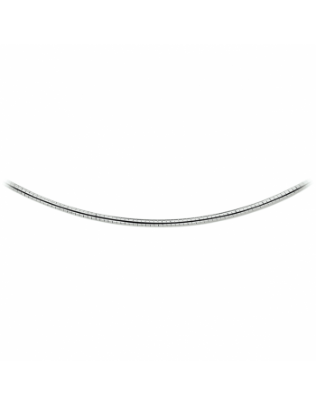 zilver gerhodineerd collier omega rond 2,25 mm - 16221