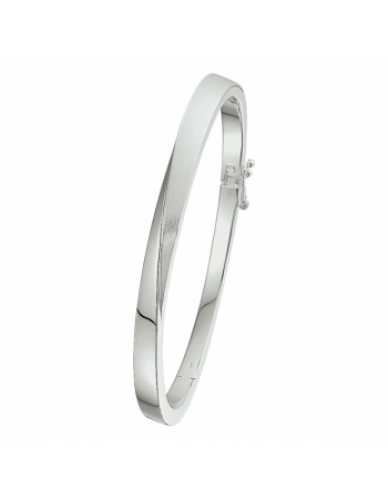 Zilveren bangle scharnier poli/mat 5 x 60 mm - 16098