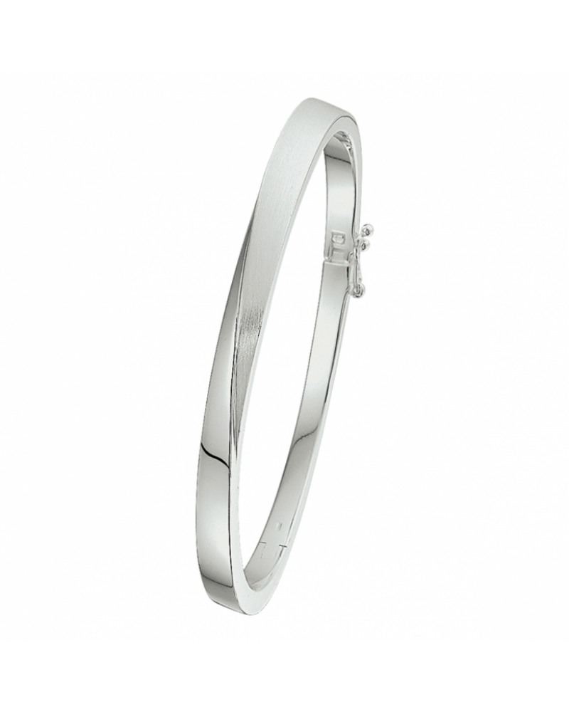 Zilveren bangle scharnier poli/mat 5 x 60 mm - 16098 Zilveren bangle scharnier poli/mat 5 x 60 mm - 16098
