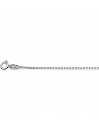 Zilver gerhodineerd gourmette collier 4-zijdes geslepen 1,2 mm - 16251