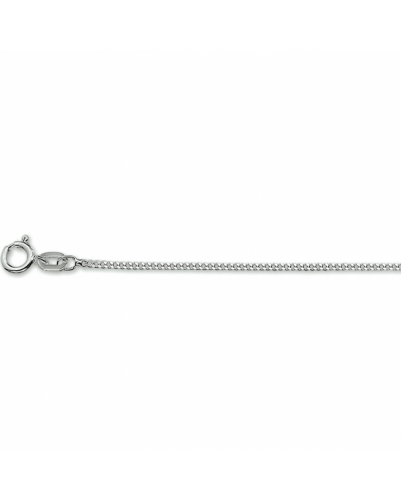Zilver gerhodineerd gourmette collier 4-zijdes geslepen 1,2 mm - 16251