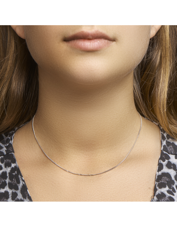 Zilver gerhodineerd gourmette collier 4-zijdes geslepen 1,2 mm - 16251
