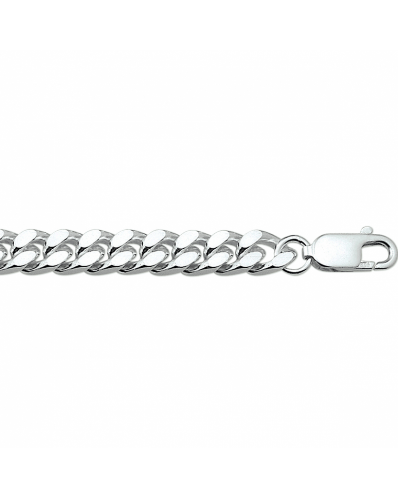 Zilveren collier gourmette 6-zijdes geslepen 7,5 mm - 16260