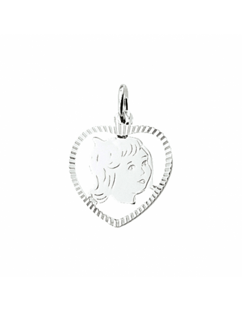 hanger meisje hart gediamanteerd 16,5 x 16 mm - 18089