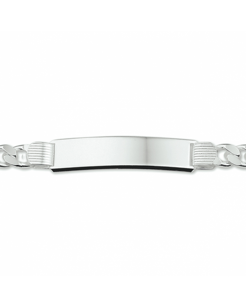 graveerarmband gourmette 4-zijdes geslepen plaat 10 mm 21 cm - 18091