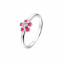 ring bloem en roze zirkonia - 17678