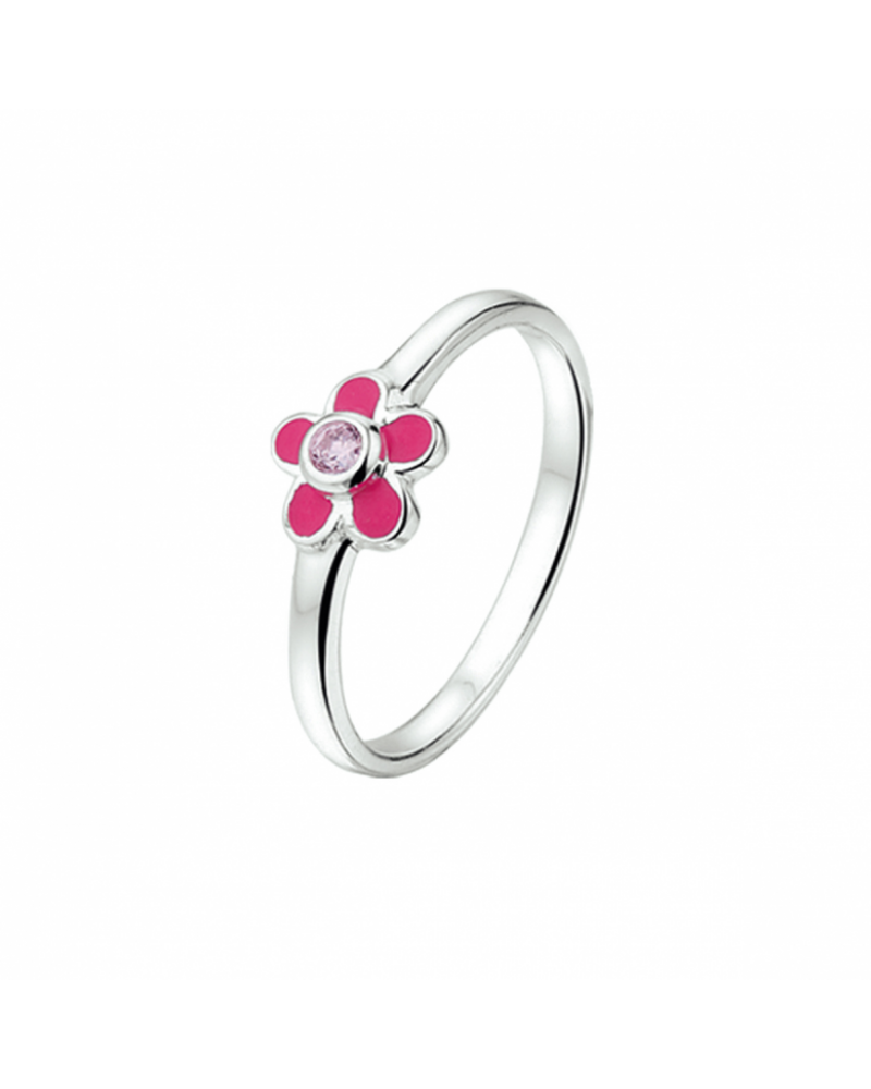 ring bloem en roze zirkonia - 17678 ring bloem en roze zirkonia - 17678