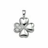 zilveren hanger klavertje met zirkonia - 18097