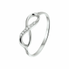 Zilver gerhodineerde ring infinity zirkonia - 15944