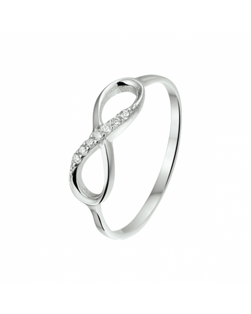 Zilver gerhodineerde ring infinity zirkonia - 15944 Zilver gerhodineerde ring infinity zirkonia - 15944