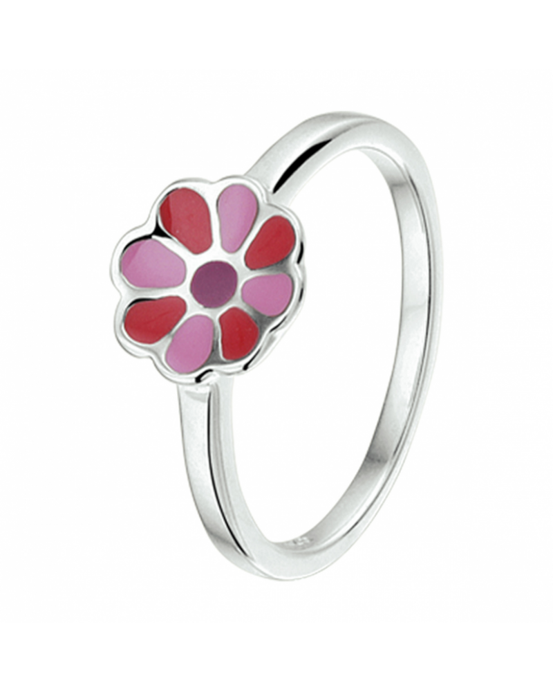 zilveren ring met bloem - 17679
