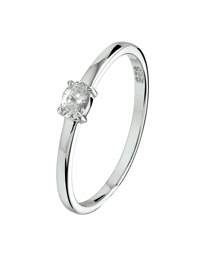 zilveren ring zirkonia - 17802
