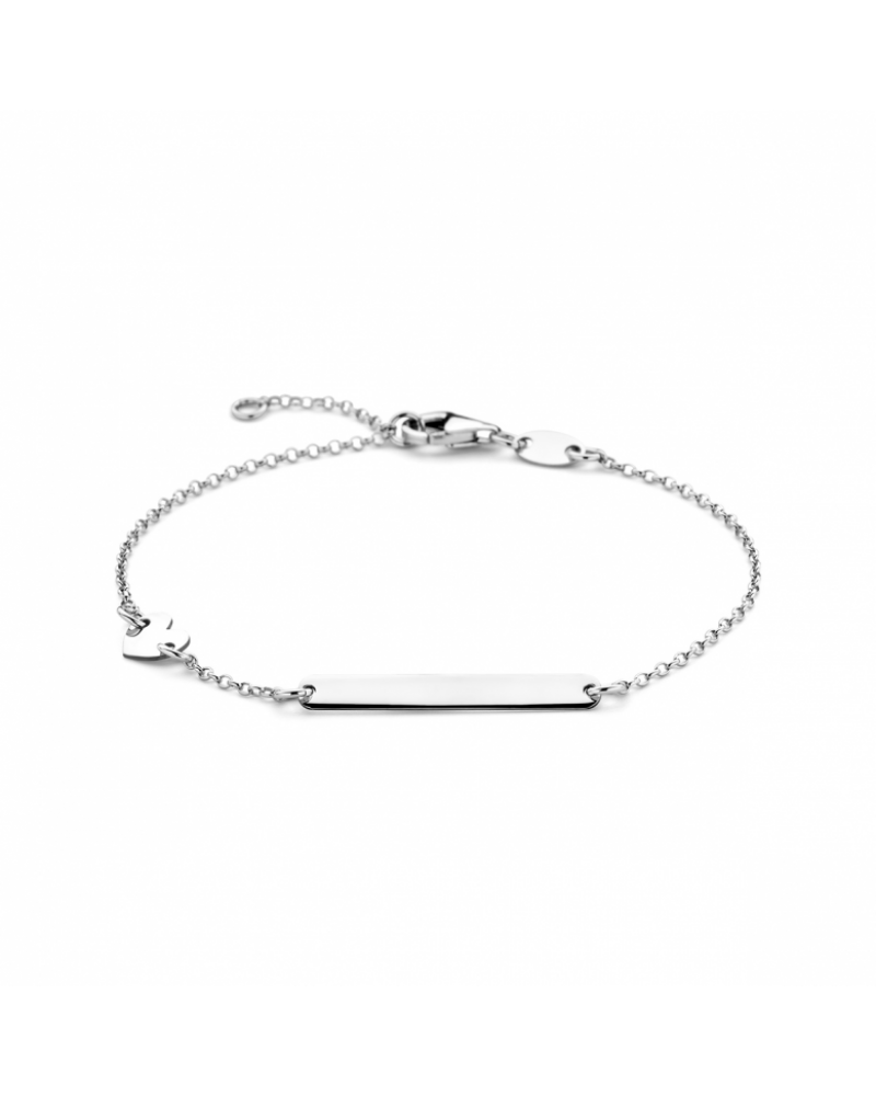 graveerarmband hart en plaat 3,5 mm 14 - 16 - 17269